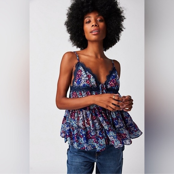 Free People Tops - Free People! Merrie’s Garden Flowy Tank Top NWOT!
